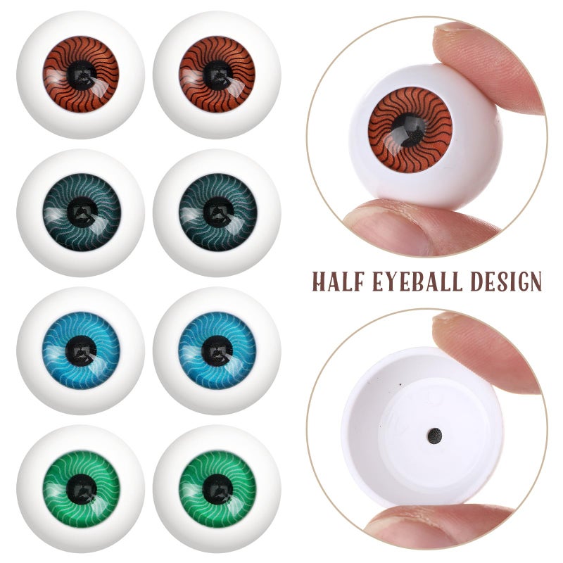 ROSENICE Halloween Eyeballs Scary Realistic Hollow Eyeball Halloween Horror Mask Skull Costume Props for Halloween Trick or Treat Party Craft Decoration 8PCS (26mm) - Image 4
